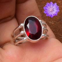 Red Garnet Gemstone 925 Silver Ring Handmade Jewelry Ring All Size For Women - £7.40 GBP