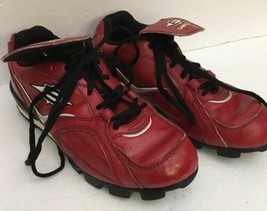 Easton Boys Youth Red  Blk Wh Lace Sports/Baseball Cleats SZ 5 Shoes-SHIPS N 24H - £39.32 GBP