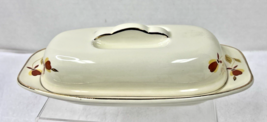 Hall Autumn Leaf Jewel Tea Ruffled Grip 1/4 Pound Covered Butter Dish Ma... - $1,393.74 MXN