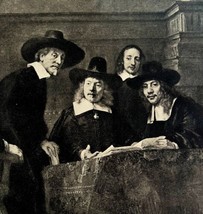 Rembrandt 1944 The Staalmeesters Dutch Gravure Phaidon Pilgrims Art Print DWU9 - $119.99