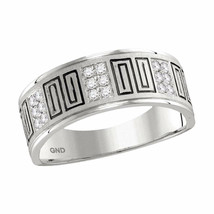 14kt White Gold Mens Round Diamond Wedding Band Ring 1/4 Cttw - £723.13 GBP