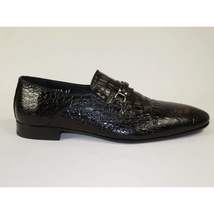 Men's GENIO Genuine Crocodile Embossed Leather Shoes Turkey 120371618 Black image 7