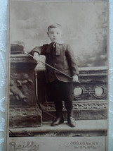 Original Antique cabinet card print photo Victorian Boy &quot;Edie&quot; 4.25&quot; x 6... - £16.02 GBP