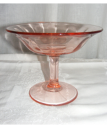 Vintage Glass 5&quot; Pink Compote Open Candy Bowl - $29.69