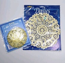 Royal Lace Gold Foil Paper Doilies Lot 24 Small 8 Large NEW Elegant  - $11.64