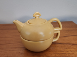 YELLOW Chantal Tea For One Stacked Teapot Cup COMBO 13 Oz Dated 2003 - £14.18 GBP