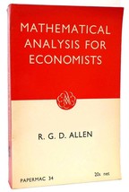 R. G. D. Allen Mathematical Analysis For Economists - £68.47 GBP