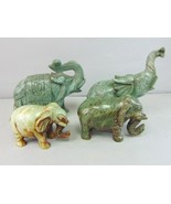 Lot of Four Vintage Estate Decorative Soapstone Elephants E706 - $1,505.34 MXN