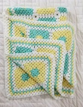 Granny Square Handmade Crochet Baby Blanket Lap Afghan 48&quot; x 36&quot; Pastel - £9.49 GBP