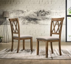 Roundhill Furniture Windvale Fabric Upholstered Dining Chair, Set Of 2, ... - £147.41 GBP