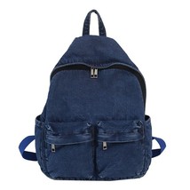 New Denim Women Backpack Retro Travel Bagpack Large Capacity Backbag Col... - £41.32 GBP