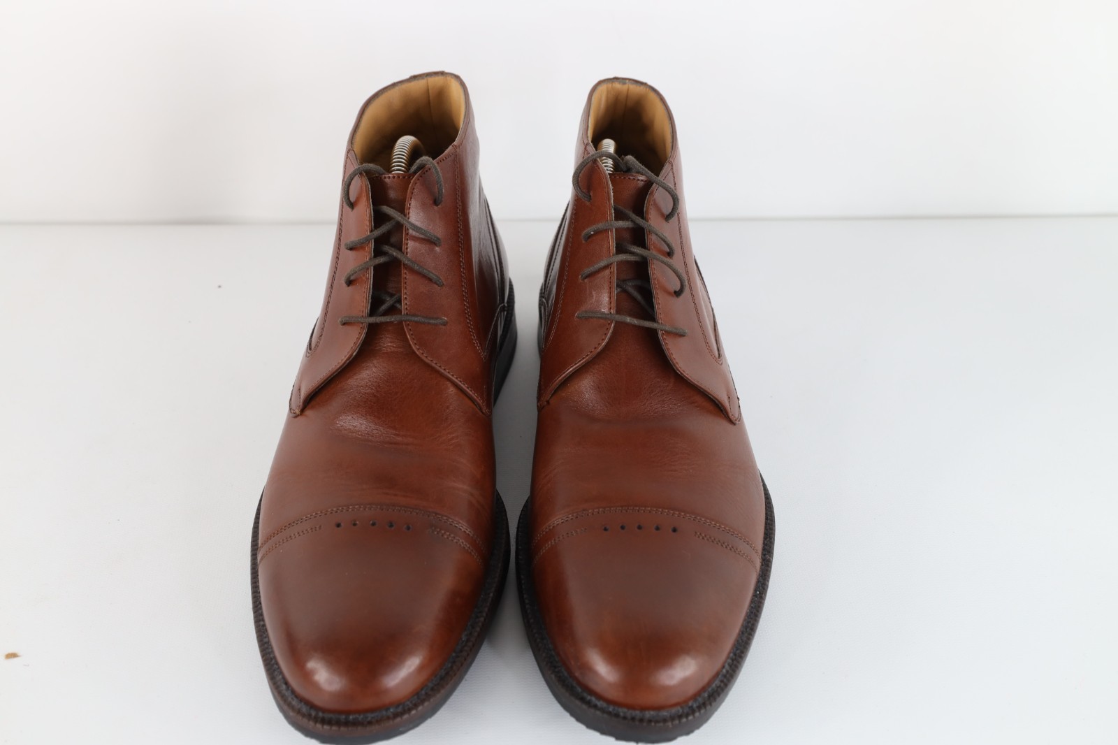 Johnston & Murphy Mens 10 Sheepskin Leather Toe Cap Chukkas Chukka Boots Brown Item image 2