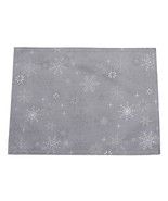 Snow Crystal Sparkly Snowflakes Jacquard Tablecloth Grey Oval - 67&quot; x 88&quot; - £37.71 GBP