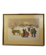 Sergio Agostini Snow Scene Selling Drink Limited Edition LITHOGRAPH Sign... - £192.83 GBP