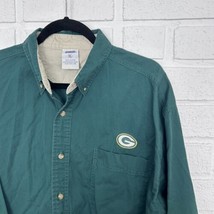 Vintage Green Bay Packers Button Up Shirt Mens XL Green  - $34.29