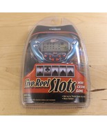 NEW Hasbro FIVE REEL SLOTS Handheld Mini Casino Game #59851 Tiger 2002 S... - $13.52 CAD