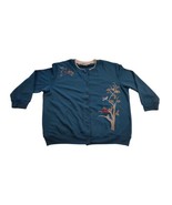 Women&#39;s Blue Bids Knitwear Cardigan Jacket Long Sleeve Cardinals Bluejay... - $187.01 MXN
