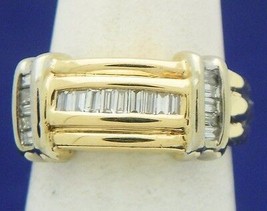 1/2 ct Diamond Band Ring REAL SOLID 14k Yellow and White GOLD 6.8g  Size 6 - £1,040.34 GBP
