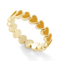 2021 Adorable Colorful Enamel Heart Surrounded Stacking Gold Rings for Women Min - £7.00 GBP