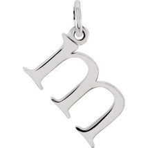 Precious Stars Unisex 14K White Gold Lowercase M Initial Pendant - £66.33 GBP