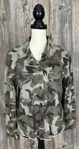 Sanctuary Women&#39;s Camouflage Jacket Snap Front, Raw Hem, Size Medium - £13.99 GBP