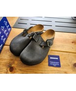 Birkenstock Boston Suede Soft Foot Bed Clogs BlackUS Size L8 M6 EU 39 - $183.37 CAD