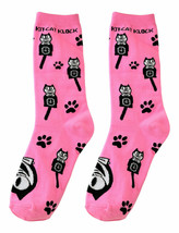 Genuine Kit Cat Klock Casual Funky Women&#39;s PINK Socks - $14.95