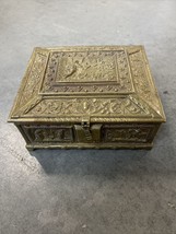 Antique Victorian Brass Trinket Box Decorative 1880s MADE IN BELGIUM - £198.45 GBP