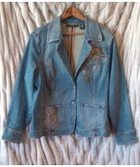 Venezia Denim Jacket 18/20 Vintage 90s Faded Embroidered Distressed  - $337.68 MXN