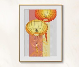 Sky Lanterns Cross Stitch pattern pdf - Oriental New Year cross stitch chinese  - £4.49 GBP