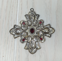 Towle Silver Plated Red Jewels Christmas Tree Ornament - $9.00
