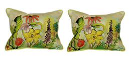 Pair of Betsy Drake Betsy’s Garden Large Indoor Outdoor Pillows - £71.21 GBP