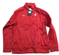 NWT New Washington State Cougars Nike Therma 1/2 Zip Pullover Medium Jacket - £38.84 GBP