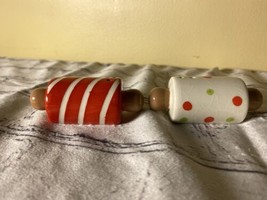 vintage christmas Pastry Cookie roller salt and pepper shakers - $17.00