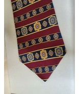 Vintage Men&#39;s Tie Tommy Hilfiger Navy Red Gold 100% Silk Made in USA    ... - £11.01 GBP