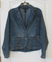 Bacinni Semi-fitted Jean Jacket Medium Blue Wash Women&#39;s Sz S Pre-owned ... - $276.83 MXN
