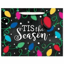 Tis The Season Twinkle Lights Christmas Gift Bag with Tag 7 x 9 x 4 inch - £1.78 GBP