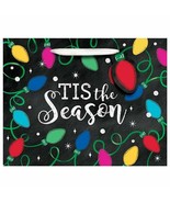 Tis The Season Twinkle Lights Christmas Gift Bag with Tag 7 x 9 x 4 inch - £1.81 GBP