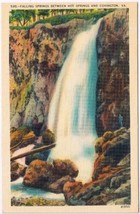 Postcard Falling Springs Between Hot Springs &amp; Covington Virginia - £3.09 GBP