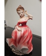 Vintage  Girl Figurine Pink Gown FAST SHIP JAPAN. LOOK fast ship 7 Inches - £9.81 GBP