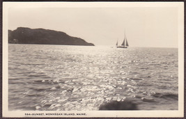 Monhegan Island, ME RPPC Sailboat at Sunset - Lorimer E. Bracket Photo Card - £9.63 GBP