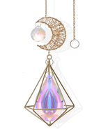 Moon Star Crystal Suncatcher Hanging Chandelier Crystals Ball Prisms Win... - €23,60 EUR