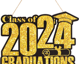 Graduation Decorations Class of 2024 Wooden Sign, Gold 2024 Graduation P... - £16.49 GBP