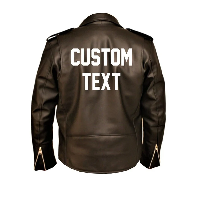 Custom Text Handmade Men Grey Motorcycle Racing Leather Jacket Genuine C... - £144.23 GBP