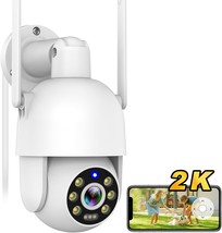 Exterior 360° Ptz Security Cameras With Auto Motion Tracking, 2K Fhd Col... - $45.96