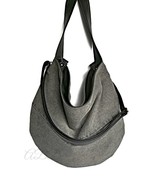 Slouchy Recycled Denim Tote Bag: Gray Upcycled Jeans Purse - $2,116.38 MXN