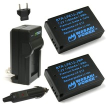 Wasabi Power Battery (2-Pack) and Charger for Canon LP-E12 and EOS M, EOS M10, E - $40.99