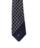 Dior Monogram Vintage RARE Silk Neck Tie Blue 3 3/4&quot; wide Mint - $88.21