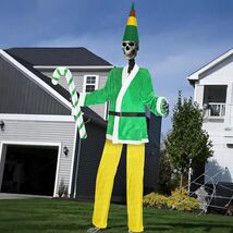 5Pcs 12 Ft Christmas Giant Elf Skeleton Costume Set Outdoor Yard Garden ... - $1,079.84 MXN