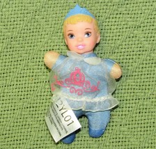 Tollytots Mini Disney Cinderella Princess Baby My First Doll 4&quot; Blue With Crown - £7.41 GBP